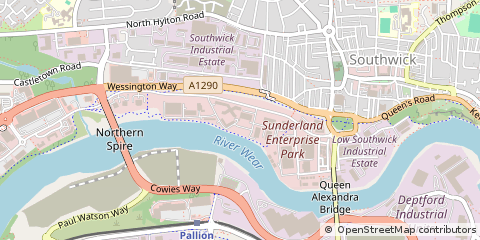 Map of Sunderland, Tyne and Wear