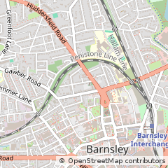 Map of Barnsley, South Yorkshire