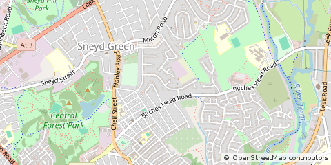 Map of Stoke on Trent, Staffordshire