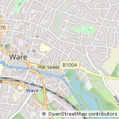 Map of Ware, Hertfordshire