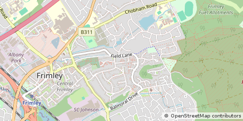 Map of Camberley, Surrey