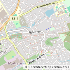 Map of Camberley, Surrey