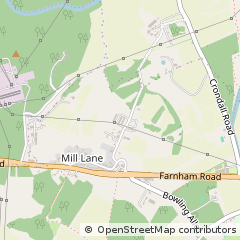Map of Crondall, Surrey