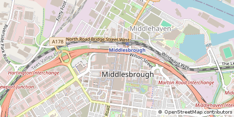 Map of Middlesbrough, Cleveland