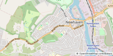 Map of Newhaven, East Sussex
