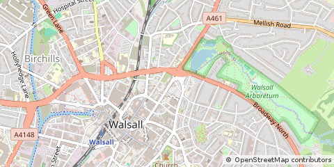 Map of Walsall, West Midlands