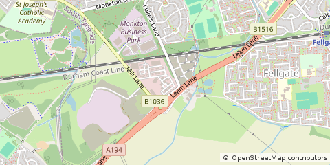 Map of Hebburn, Tyne and Wear