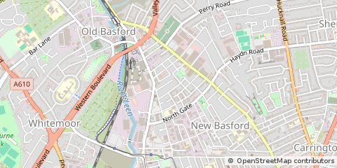 Map of Nottingham, Nottinghamshire