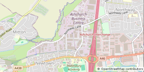 Map of Tewkesbury, Glos
