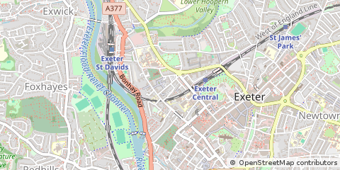 Map of Exeter, Devon
