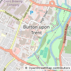 Map of Burton on Trent, Staffordshire