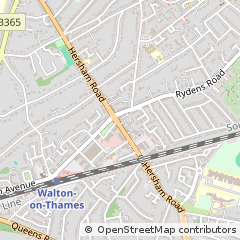 Map of Walton on Thames, Surrey