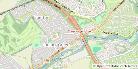 Map of Juniper Green, Midlothian
