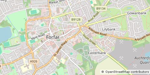 Map of Forfar, Angus