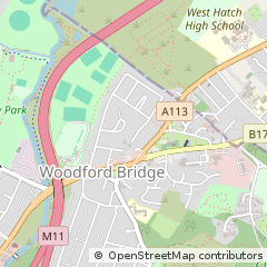 Map of Woodford Green, Essex