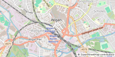Map of Wigan, Lancashire
