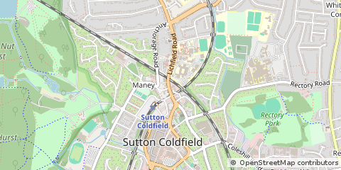 Map of Sutton Coldfield, West Midlands