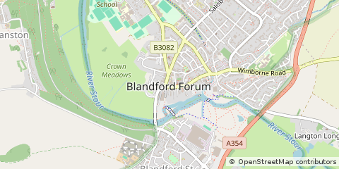 Map of Blandford Forum, Dorset