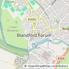 Map of Blandford Forum, Dorset
