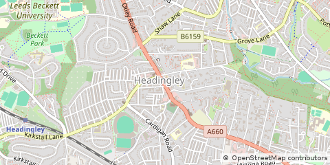 Map of Leeds, West Yorkshire