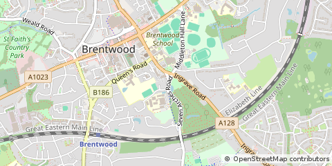 Map of Brentwood, Essex