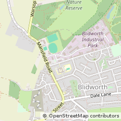 Map of Mansfield, Nottinghamshire