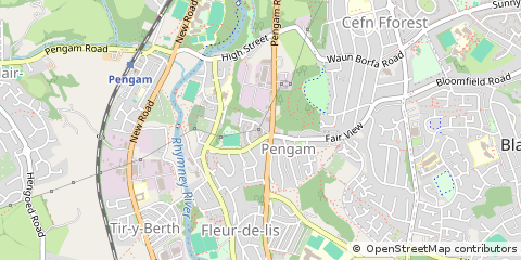 Map of Pengam Blackwood, Gwent