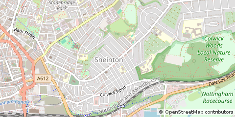 Map of Nottingham, Nottinghamshire