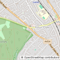 Map of Sutton Coldfield, West Midlands