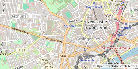 Map of Newcastle Upon Tyne