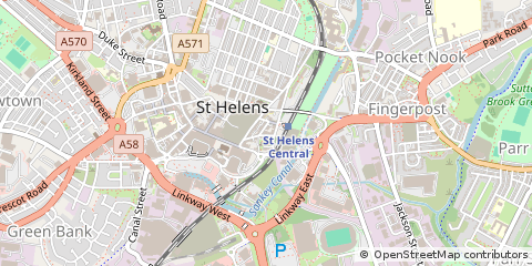 Map of ST Helens, Merseyside