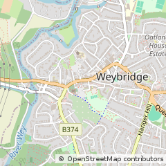 Map of Weybridge, Surrey