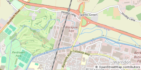 Map of Worcester, Worcestershire