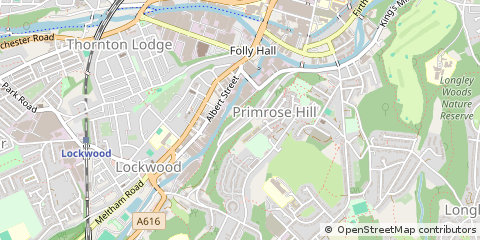 Map of Huddersfield, West Yorkshire
