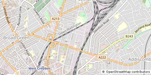 Map of Croydon, Surrey