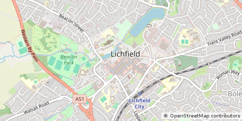 Map of Lichfield