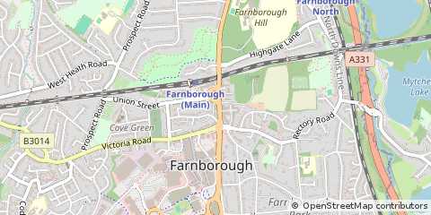 Map of Farnborough, Hampshire