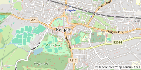 Map of Reigate, Surrey