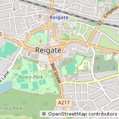 Map of Reigate, Surrey