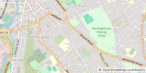 Map of Rotherham, South Yorkshire