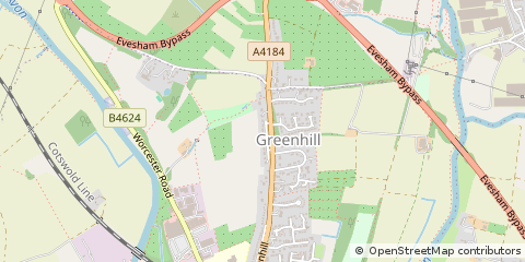 Map of Evesham, Worcestershire