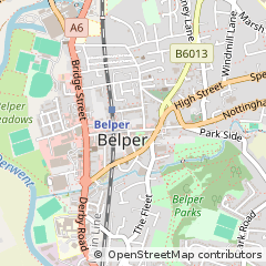 Map of Belper, Derbyshire