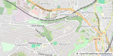 Map of Swansea