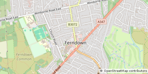 Map of Ferndown, Dorset