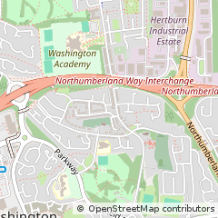 Map of Washington, Tyne and Wear