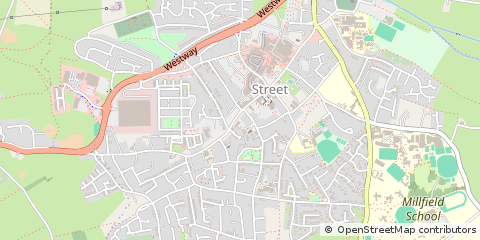 Map of Street, Somerset