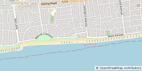 Map of Worthing, West Sussex