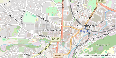 Map of Keighley, West Yorkshire