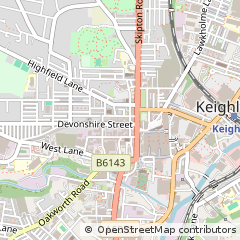Map of Keighley, West Yorkshire