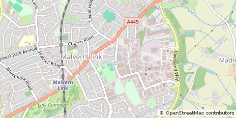 Map of Malvern, Worcestershire